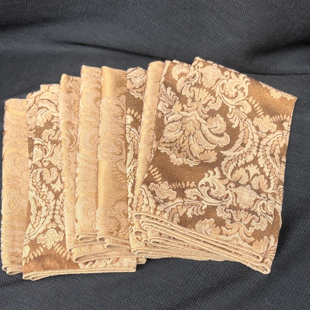 10 Brocade patterned fabric Napkins